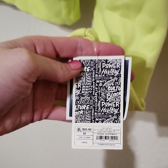 Target Lime Green Cropped Hoodie with Graphic Design - Picture 4 of 10